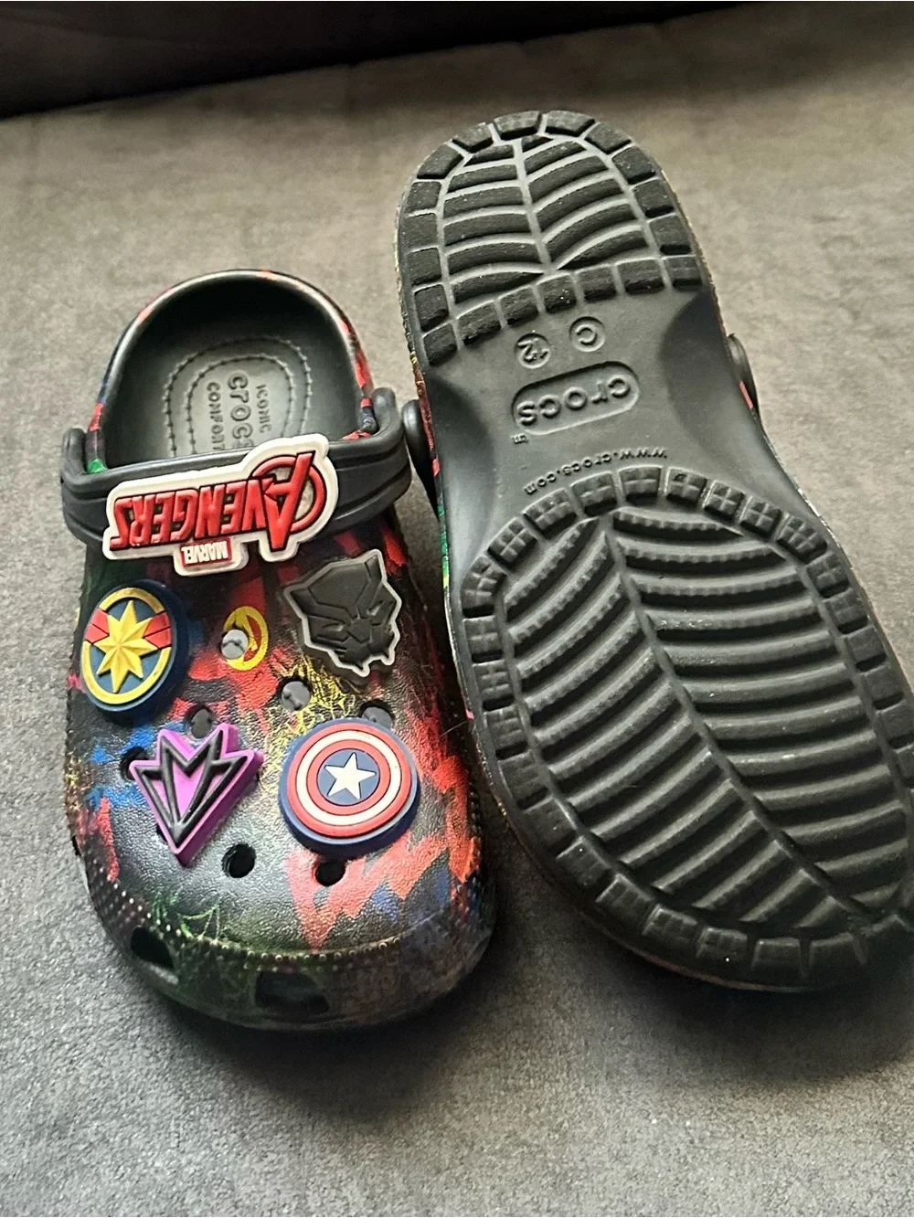 Marvel Avengers Kids Colorful Clog Shoes - Black with Multicolor Accents
